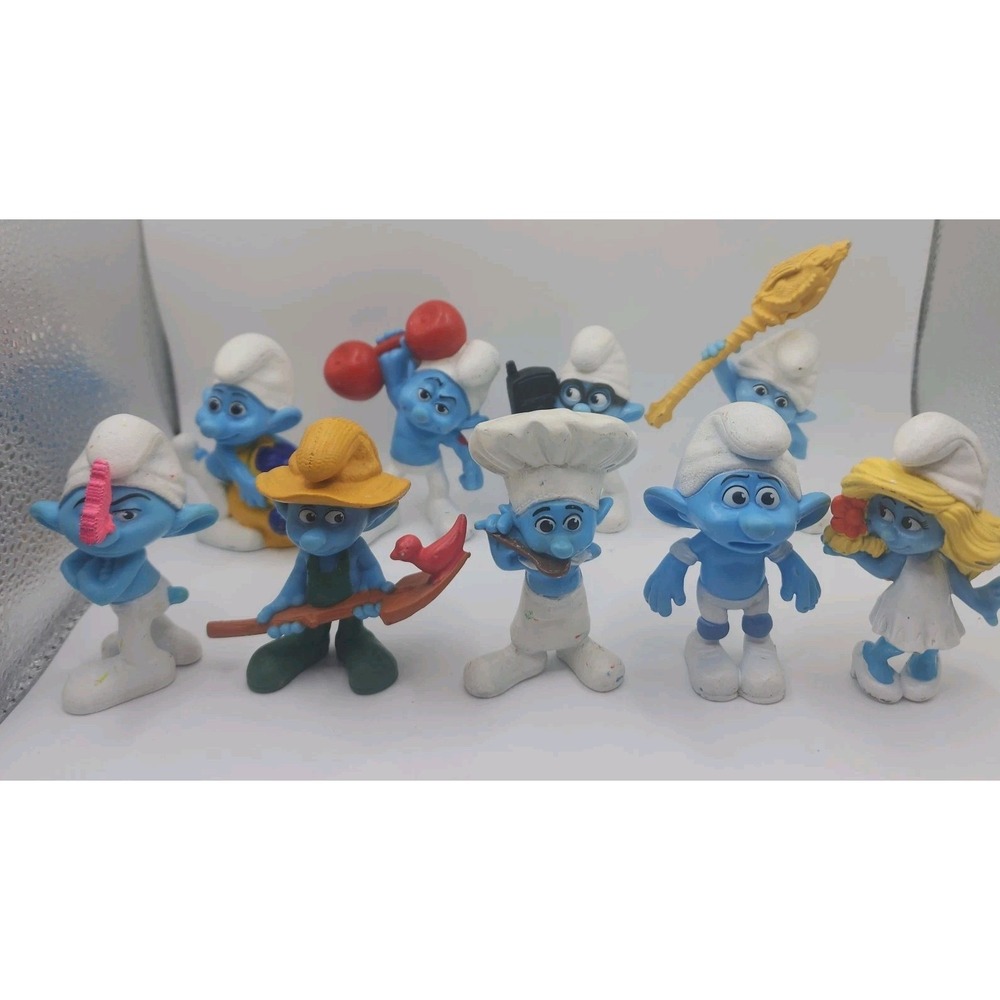 Smurfs Figures Lot of 9 McDonalds Happy Meal Toys 2011 3" PVC Cake Toppers ~Read - Picture 3 of 16